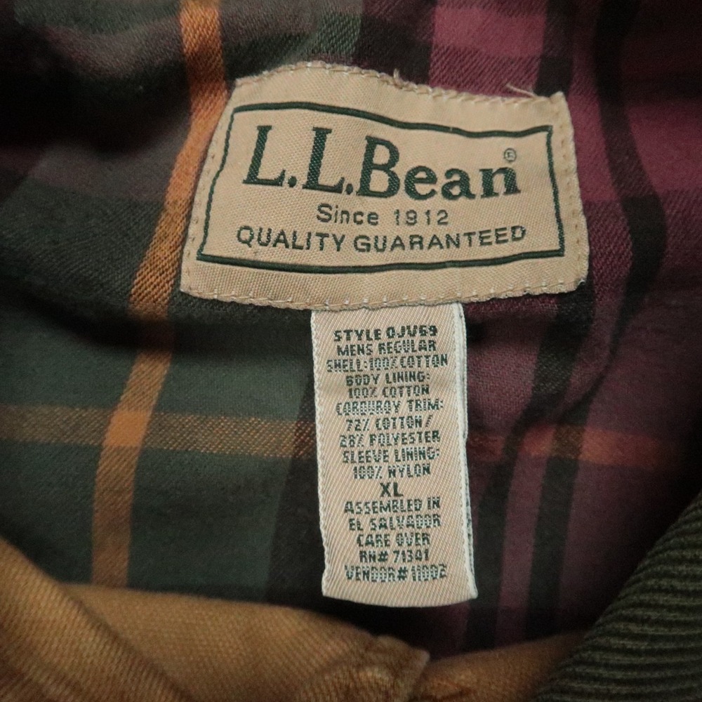 LL Bean Jacket Mens Extra Large Brown Corduroy Collar Lined Chore‎ Barn VTG XL - Picture 3 of 8